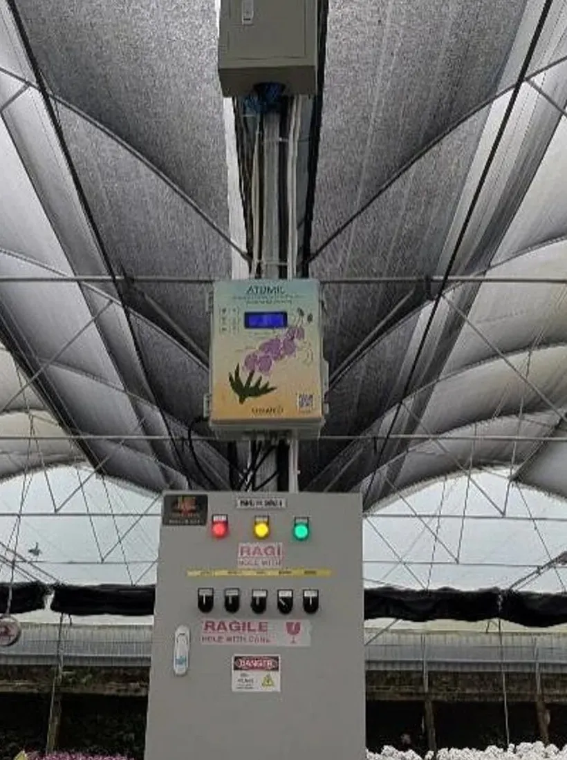 Installed ATOMIC gateway and control panel at the Von Florist orchid greenhouse